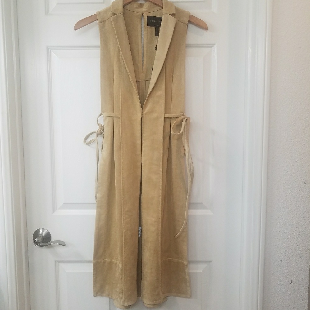 BCBG Faux Suede Gorgeous"Gaia" Long Vest! - Picture 4 of 8